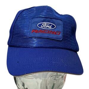 Ford Oval Vintage Patch Hat Blue Trucker Retro Mesh snapback